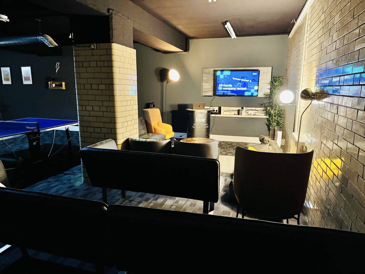 Basement lounge area